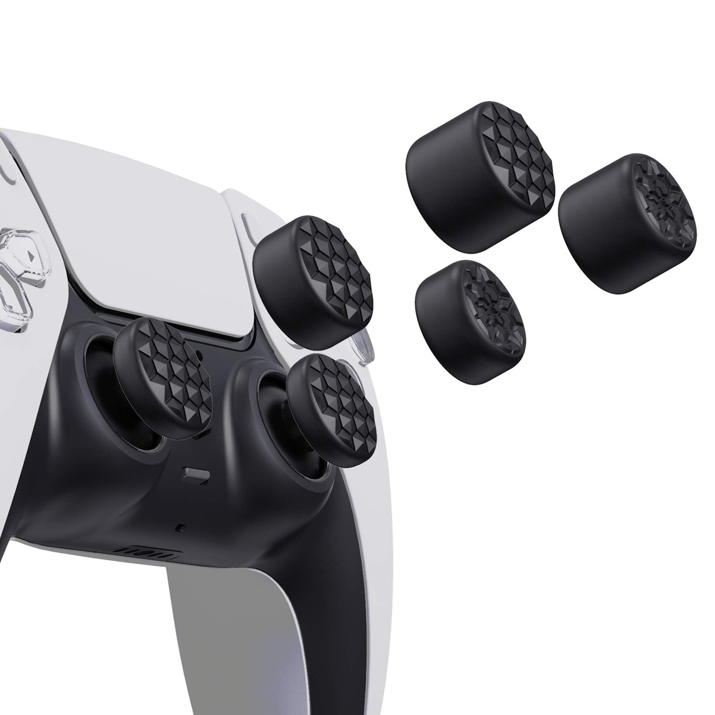 Agarres para el Pulgar PlayVital Negro con 3 Alturas de Convexo y Cóncavo para PS5 PS4 Xbox Series X/S One Switch Pro