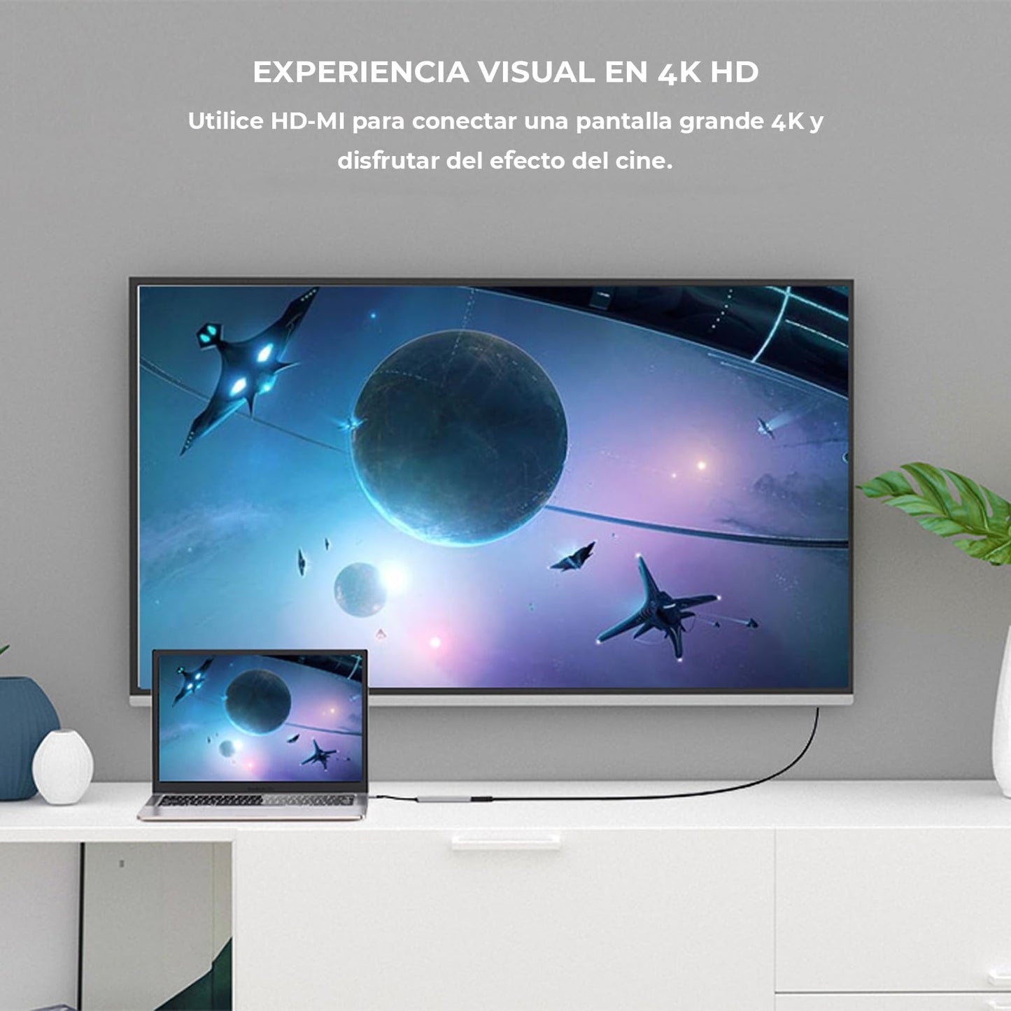 Adaptador USB C WULAR Multipuerto Hub 4 en 1 a HDMI 4K Compatible con MacBook Pro, MacBook Air M1 M2, DELL y Más Dispositivos Tipo C