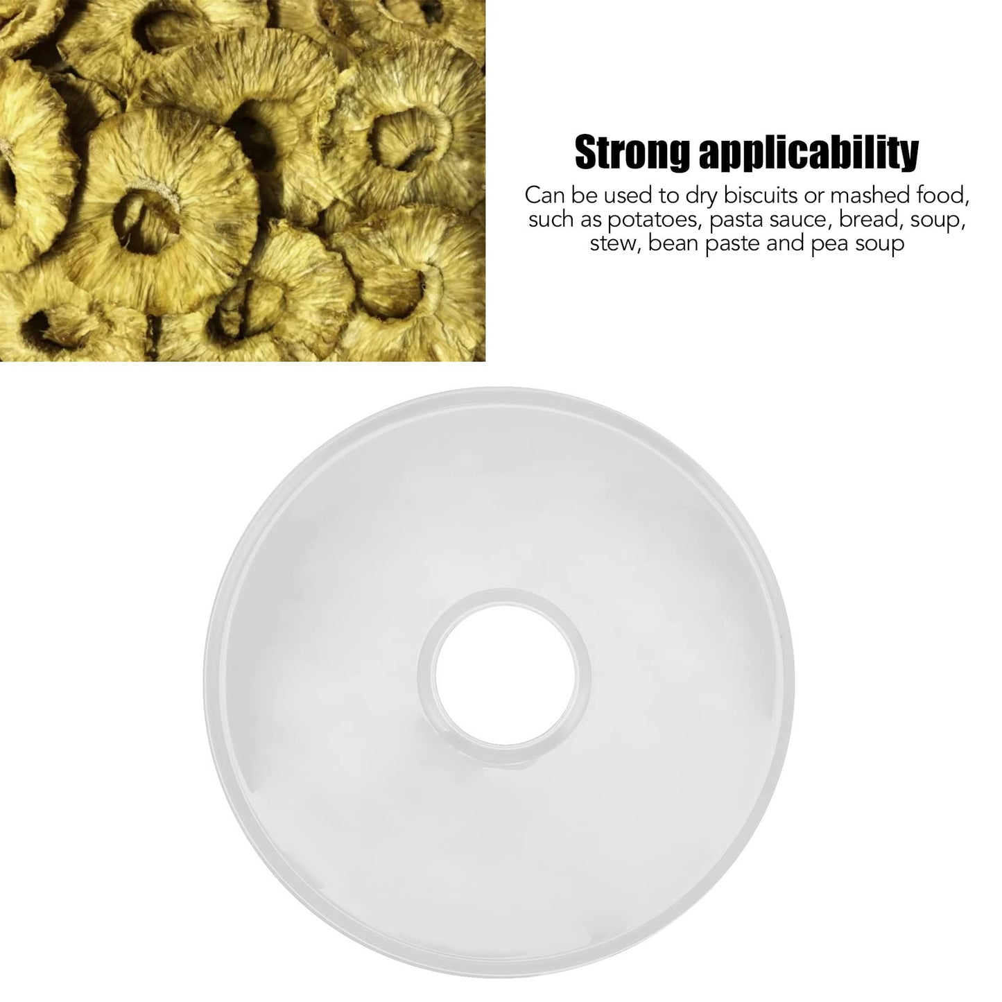 Hojas Deshidratadoras, Hoja Deshidratadora de Frutas de Silicona, Alfombrilla Enrollable Redonda de Frutas para Secador de Alimentos FD660, 12.4 (Transparente)