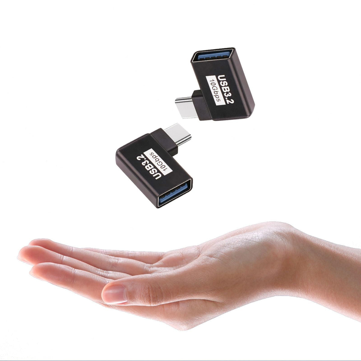 Adaptador USB 3.2 a USB C OTG de 10Gbps en Ángulo de 90° para MacBook Pro 2020 y más Dispositivos Tipo C