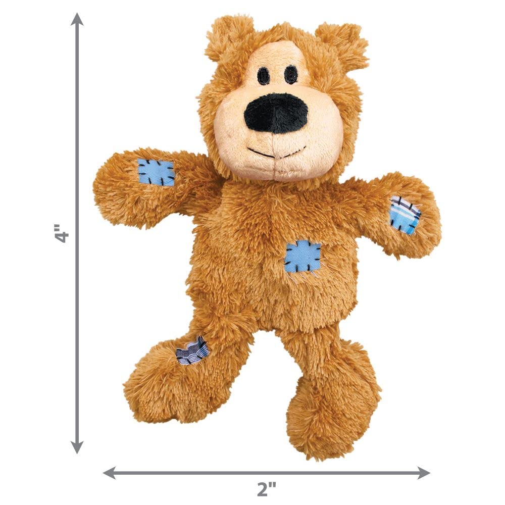 Kong Wild Knots Bear Juguete para perro, colores variados, Marrón, XS