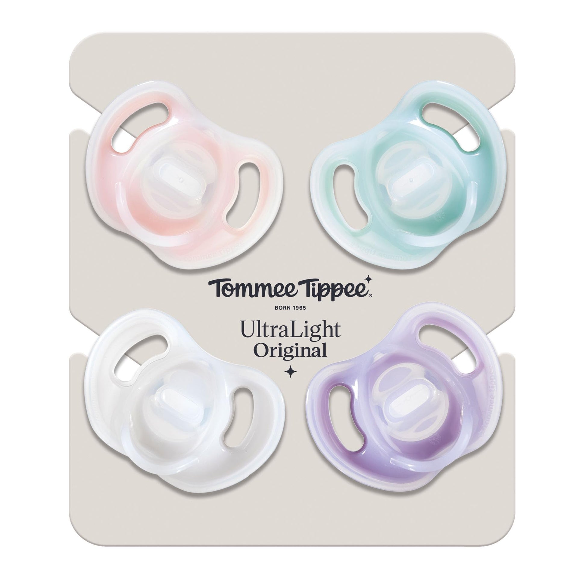 Chupete de Silicona Ultra Ligero Tommee Tippee Transparente Diseño Simétrico para Bebés 0-6 Meses (Paquete de 4)