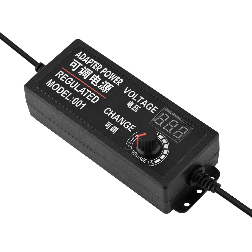 Adaptador de Corriente Ajustable con Pantalla LED Anti-interferencia 9-24V AC/DC