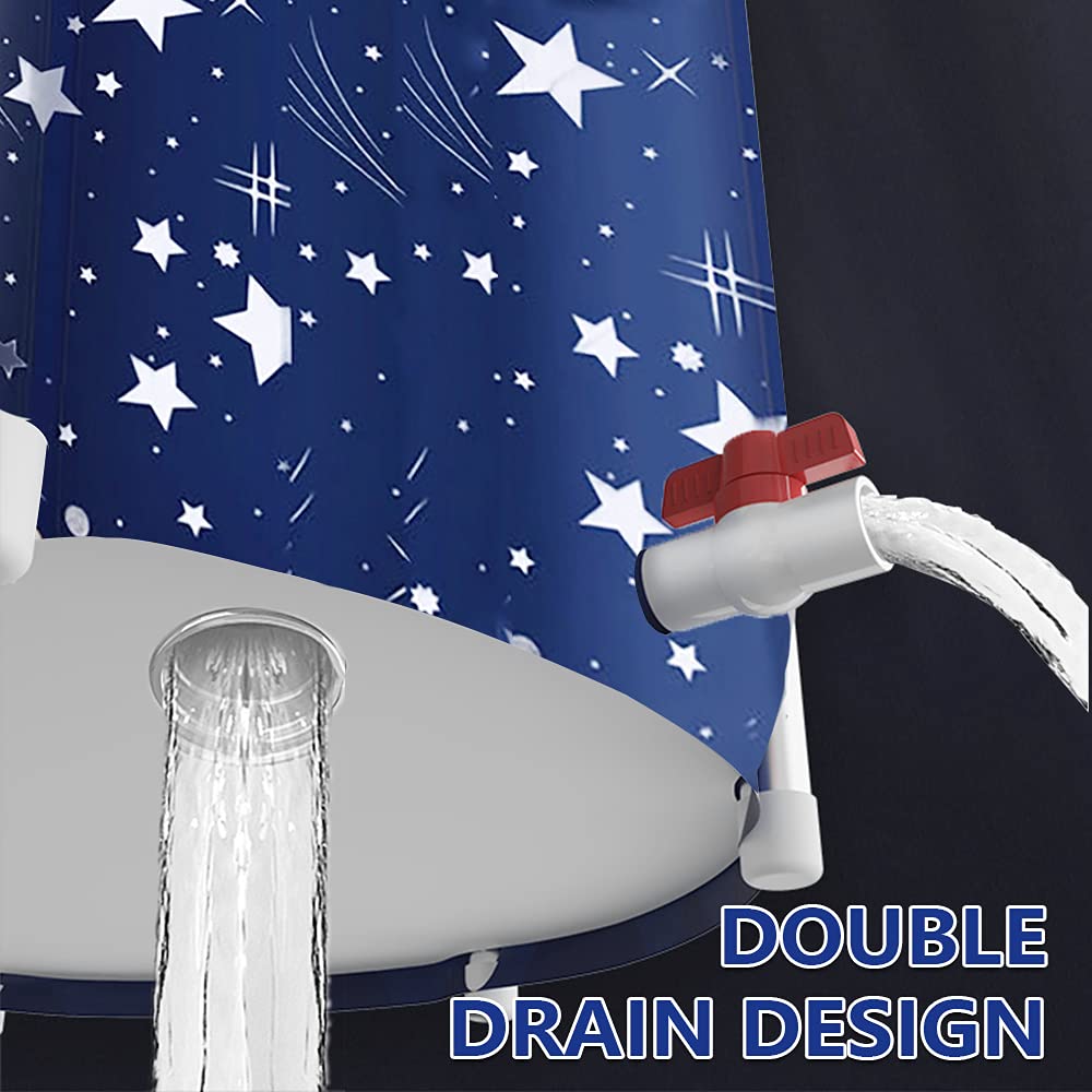 Bañera plegable portátil, bañera de baño ecológica para cabina de ducha (cielo azul -1)