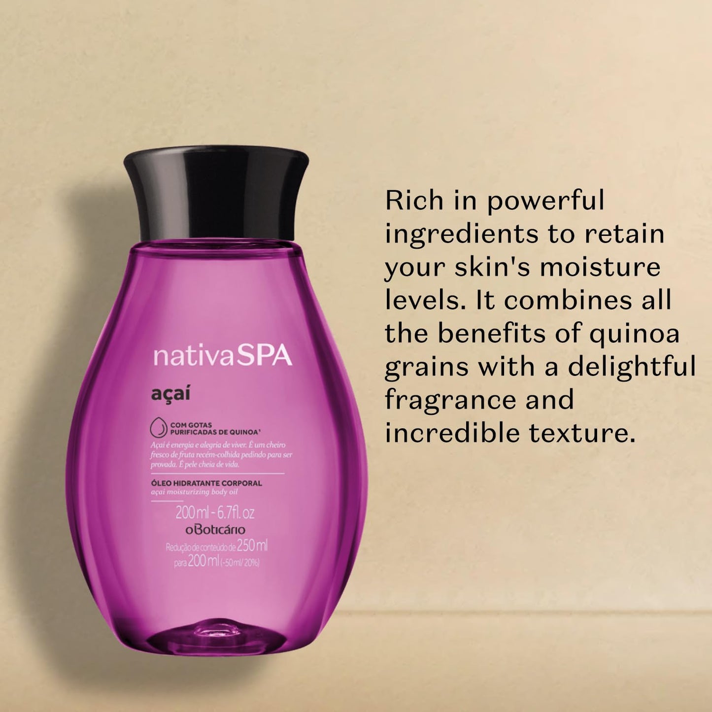 NATIVA SPA O BOTICÁRIO Aceite corporal hidratante Nativa Spa Açaí