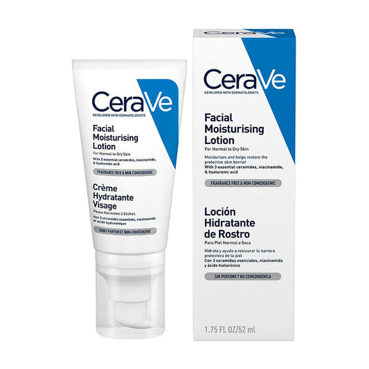 CeraVe Loción Hidratante Facial 52ml | Textura Ultraligera y Sin Fragancia