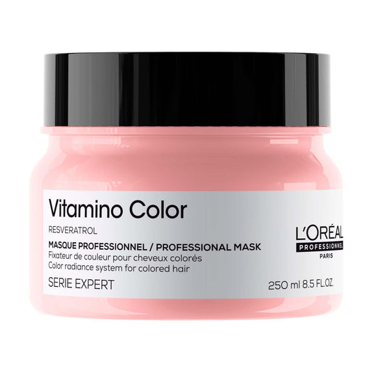 L'Oréal Professionnel Vitamino Color | Mascarilla protectora de color | Protege y preserva el color hasta por 8 semanas | Evita el deslave para un cabello más brillante | Con tecnología de resveratrol| Para todo tipo de cabello con color | 250ml