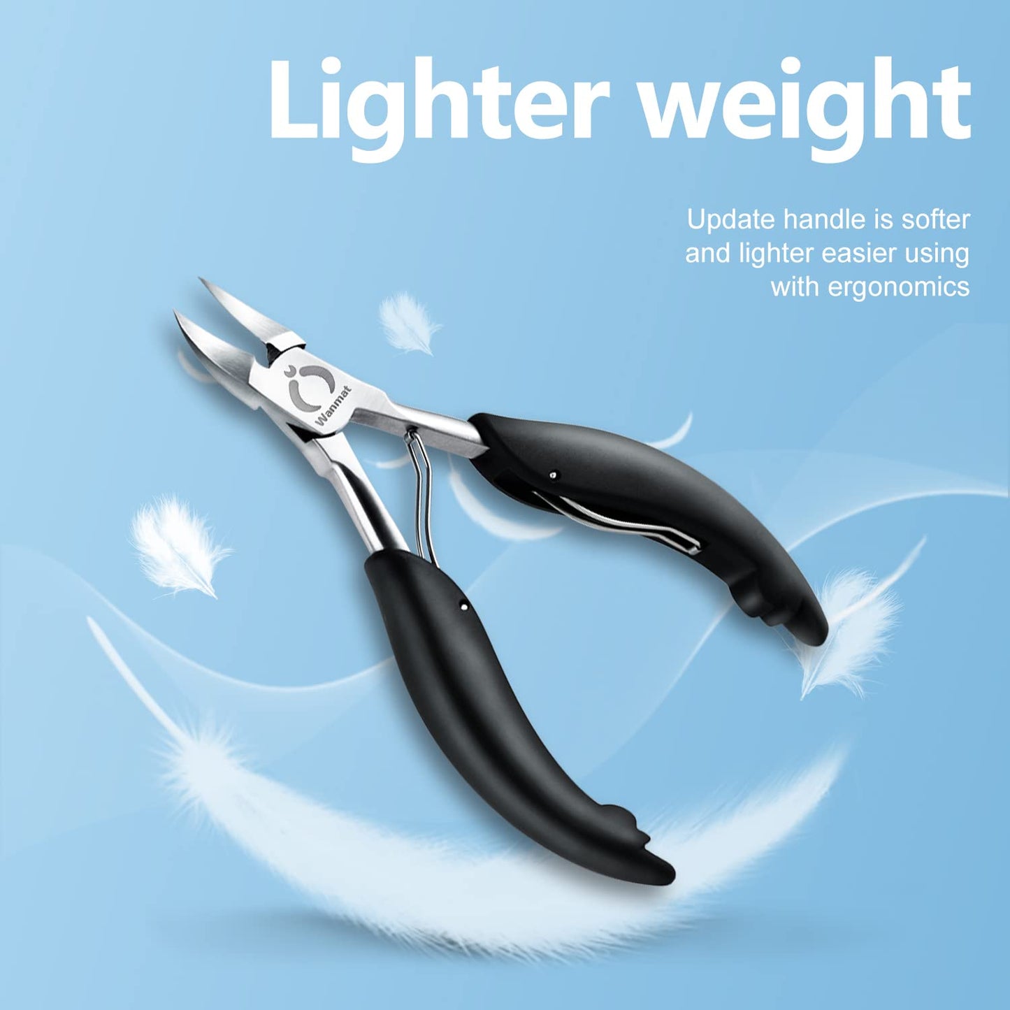 Wanmat Corta Uñas de los Pies para Uñas Encarnadas o Gruesas,Corta Uñas de los Pies y Corta Uñas Profesional para Ancianos con Cuchillas Quirúrgicas de Acero Inoxidable Afiladas y Mango Suave(2 Piezas)