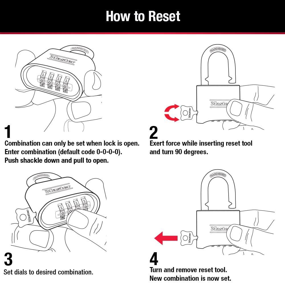 Master Lock 178D - Candado de combinación, 1 paquete, Negro