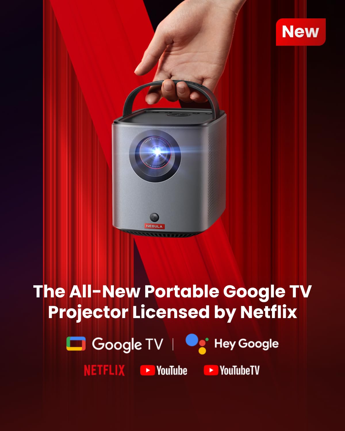Nebula Mars 3 Air 1080p proyector portatil,400 lúmenes ANSI, Dolby Digital, 2 Altavoces de 8 W, 150 Pulgadas, 2.5 Horas, Wi-Fi