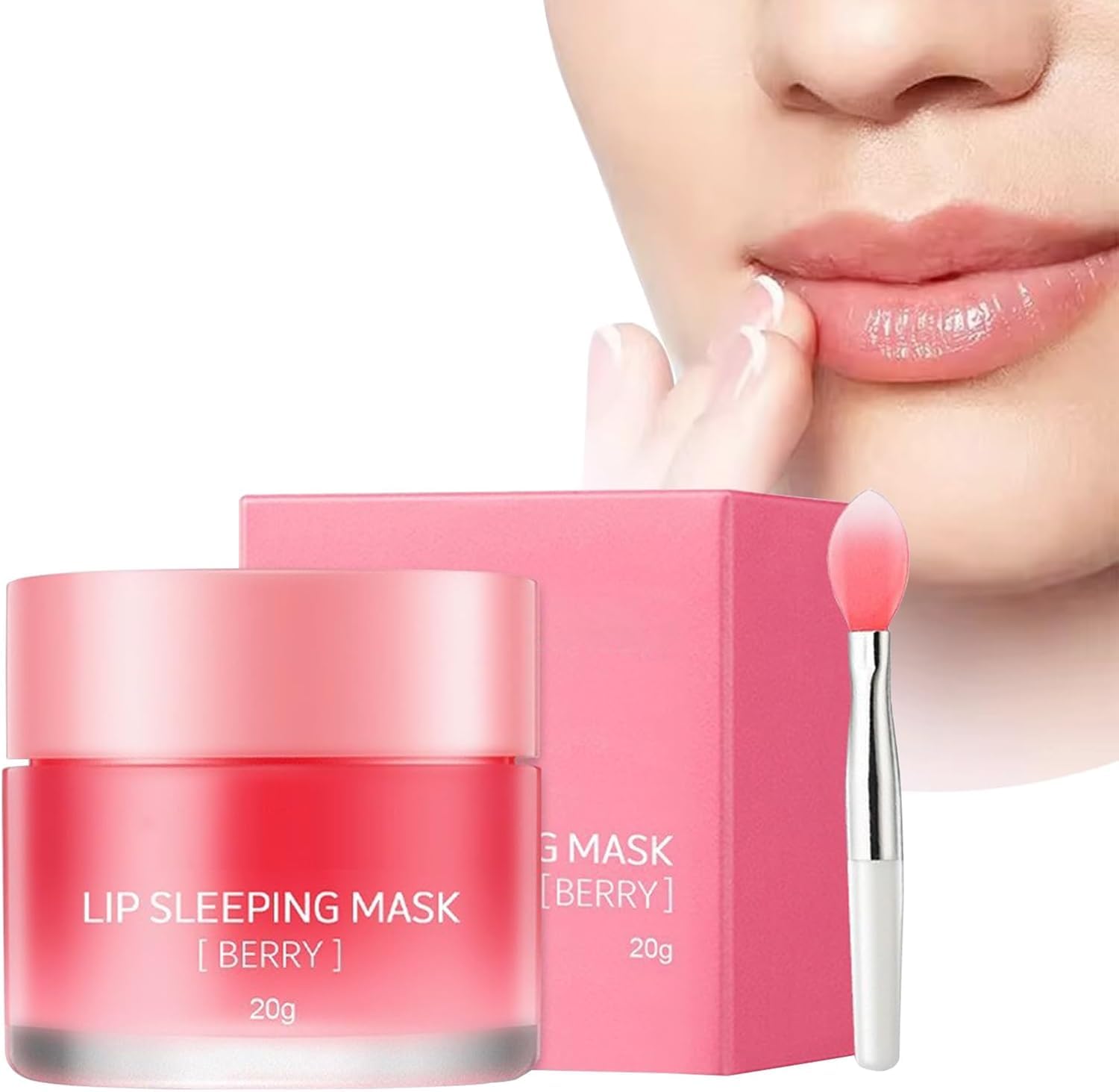 Mascarilla Hidratante Para Labios – Bálsamo Labial Reparador De Día Y Noche Para Labios Secos Y Agrietados – Reduce Las Líneas De Los Labios, Mejora El Color De Los Labios, Hidrata Y Rellena Los Labios Para El Cuidado De Los Labios (Berry)