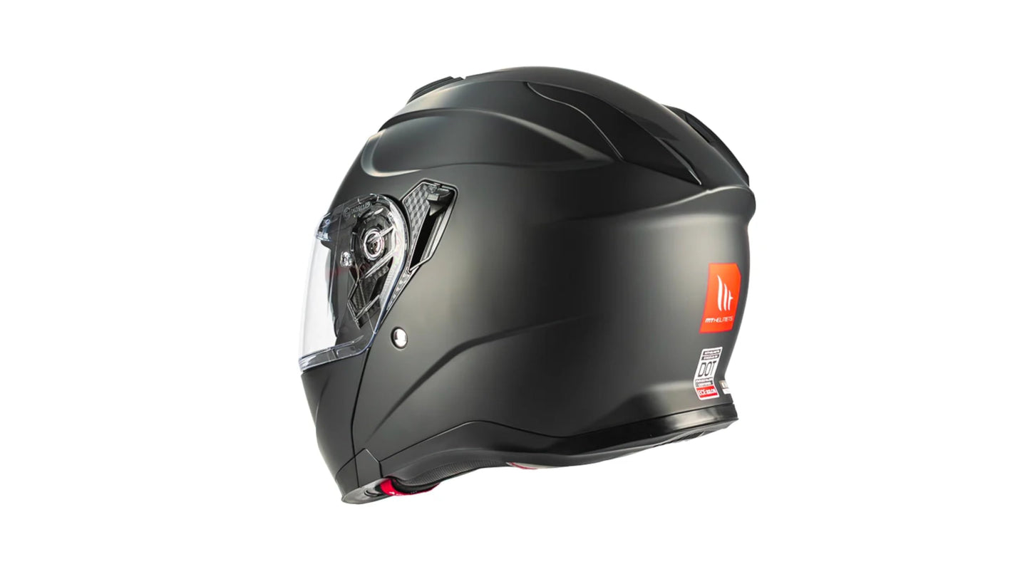 Casco MT Helmet Exodus Negro Mate ABATIBLE para Moto Doble CERTIFICACIÓN Dot Y ECE (M)