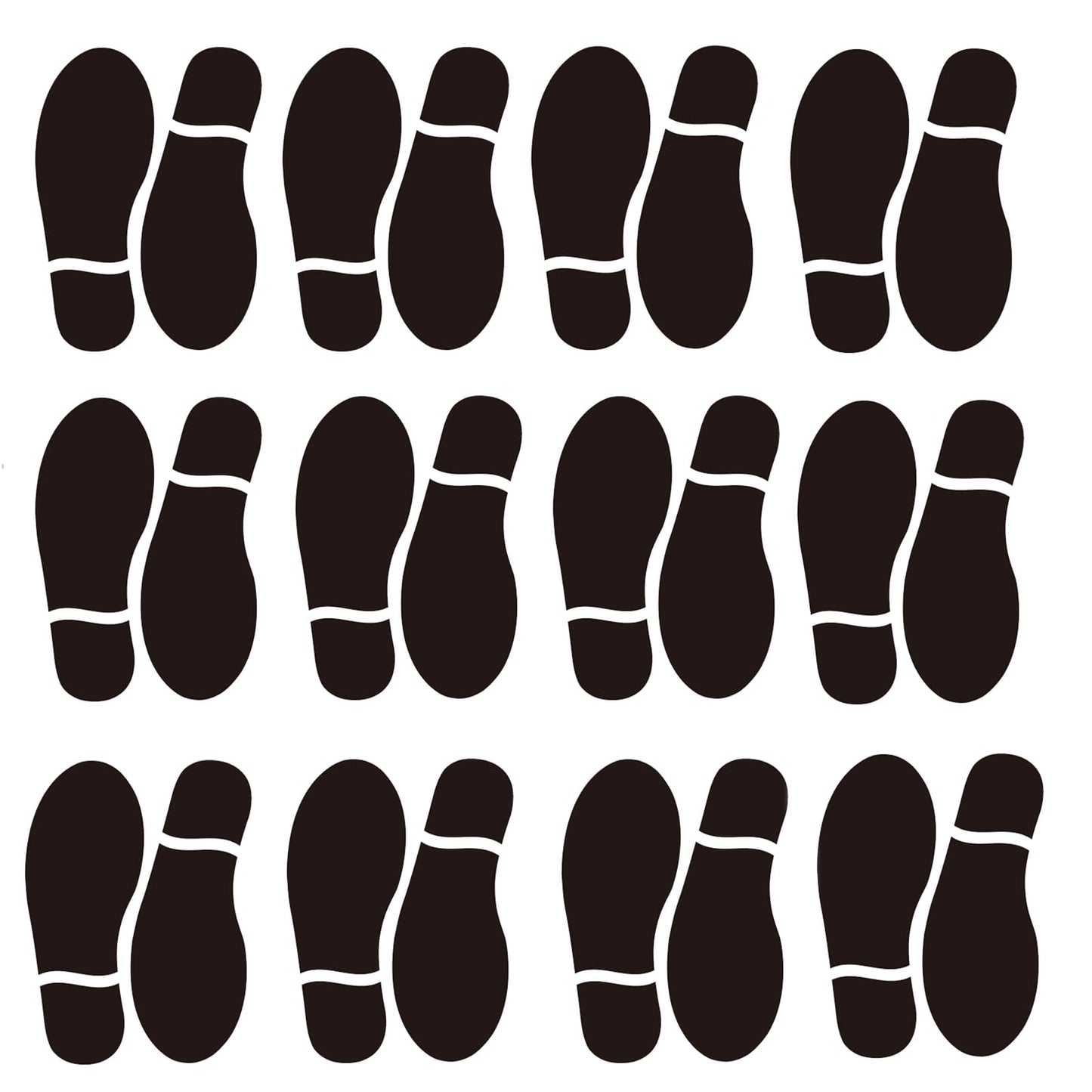 Finduat 20 pares de 40 estampados, adhesivos negros con huella de calzado, escaleras de piso para guiar para la escuela, estudio de baile, decoración de fiestas