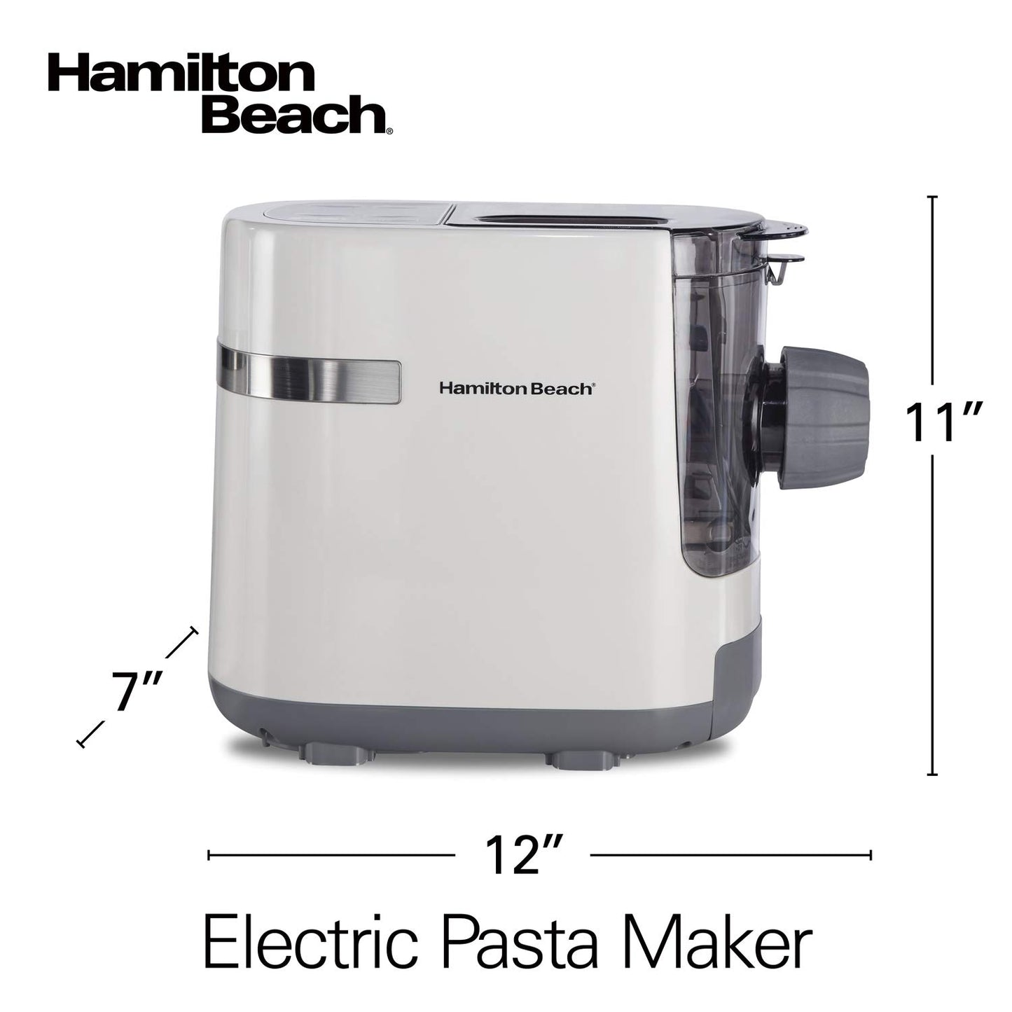 Hamilton Beach Máquina eléctrica para hacer pasta, 7 discos diferentes, Blanco