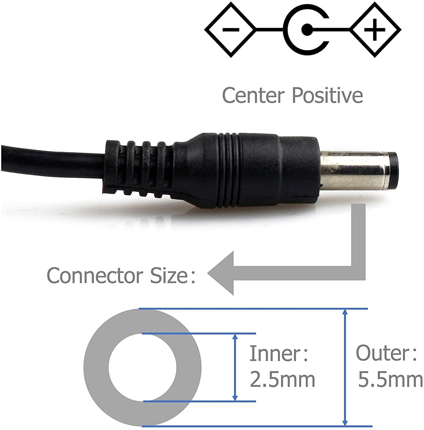 Adaptador de Corriente, Cargador de Alimentación 12V 2A con 8 Conector, Cargador de Pared para Tira Led, Luces de Cadena, Enrutador Inalámbrico, LCD, Hub, Switches, Cámaras, TV Box