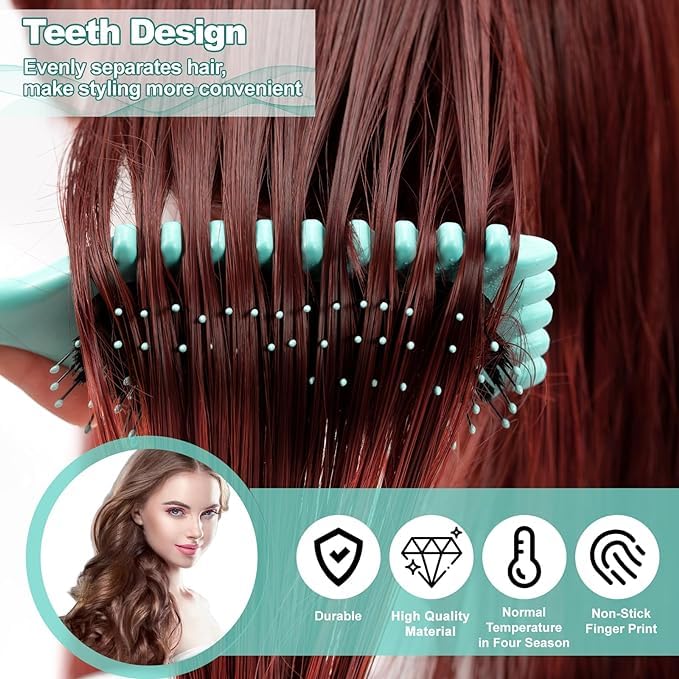 Set de Peines con Tecnología de Colchón de Aire para Desenredar Cabello Rizado y Ondulado - Pack de 2 Unidades, Ideal para Cuidado Diario del Cabello Rizado