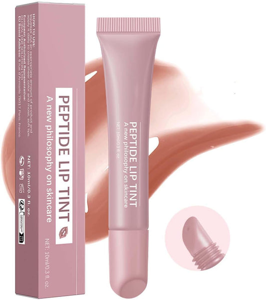 Lip Jam Brillo de Labios Hidratante Labial Voluminizador Bálsamo Labial de Larga Duración Tinte Labial Transparente Hidratante con Péptidos para Mujeres y Niñas, Labios No Pegajosos (2#)