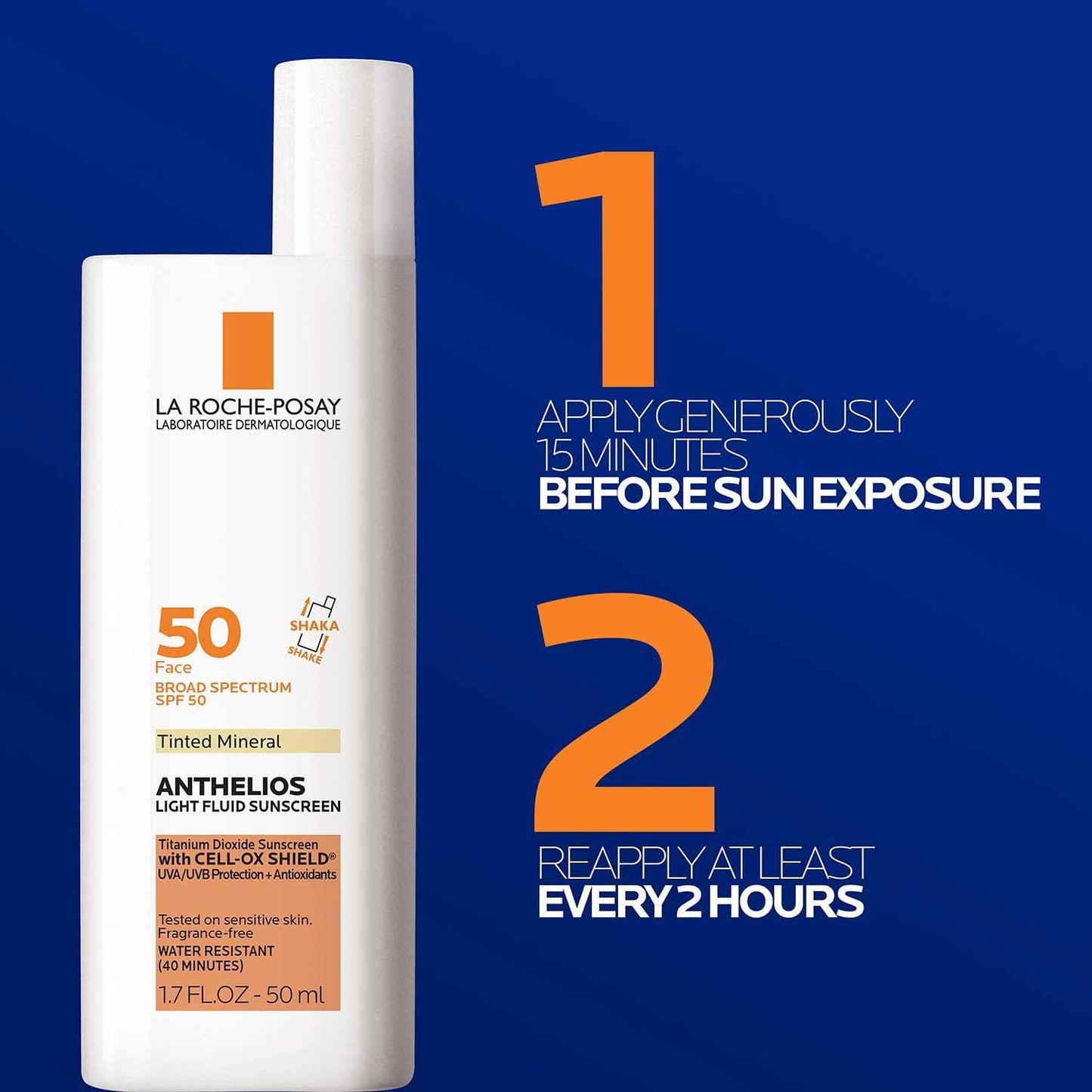 La Roche-Posay Anthelios Tinted Mineral Sunscreen Ultra-Light SPF 50, 1.7 Fl. Oz.
