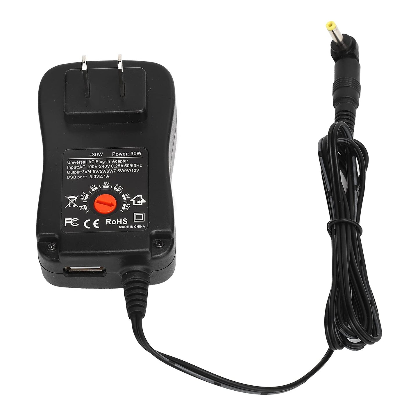 Adaptador de Corriente Universal Kafuty-1 Negro con Carga Rápida y 6 Enchufes Adaptadores