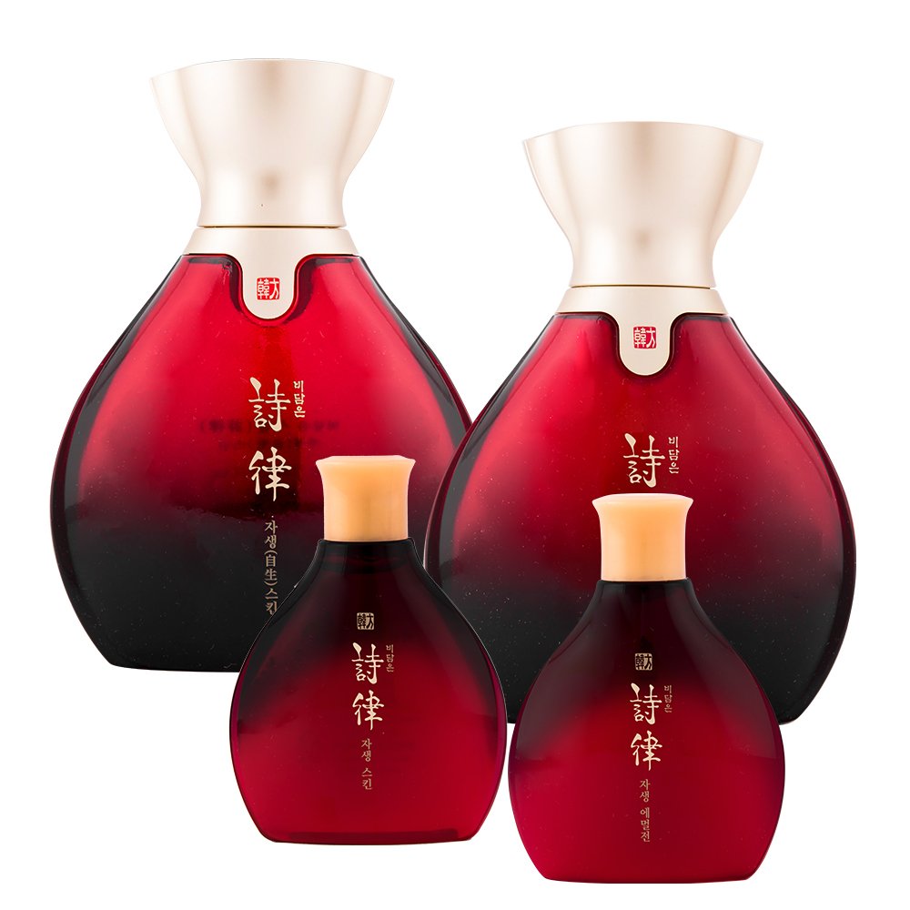 BIDAMEUN Linea Jasaeng Set Especial para hombre Equilibrio de la piel y antiarrugas 4 Piezas Tónico 150ml + 35ml, Emulsión 150ml + 35ml