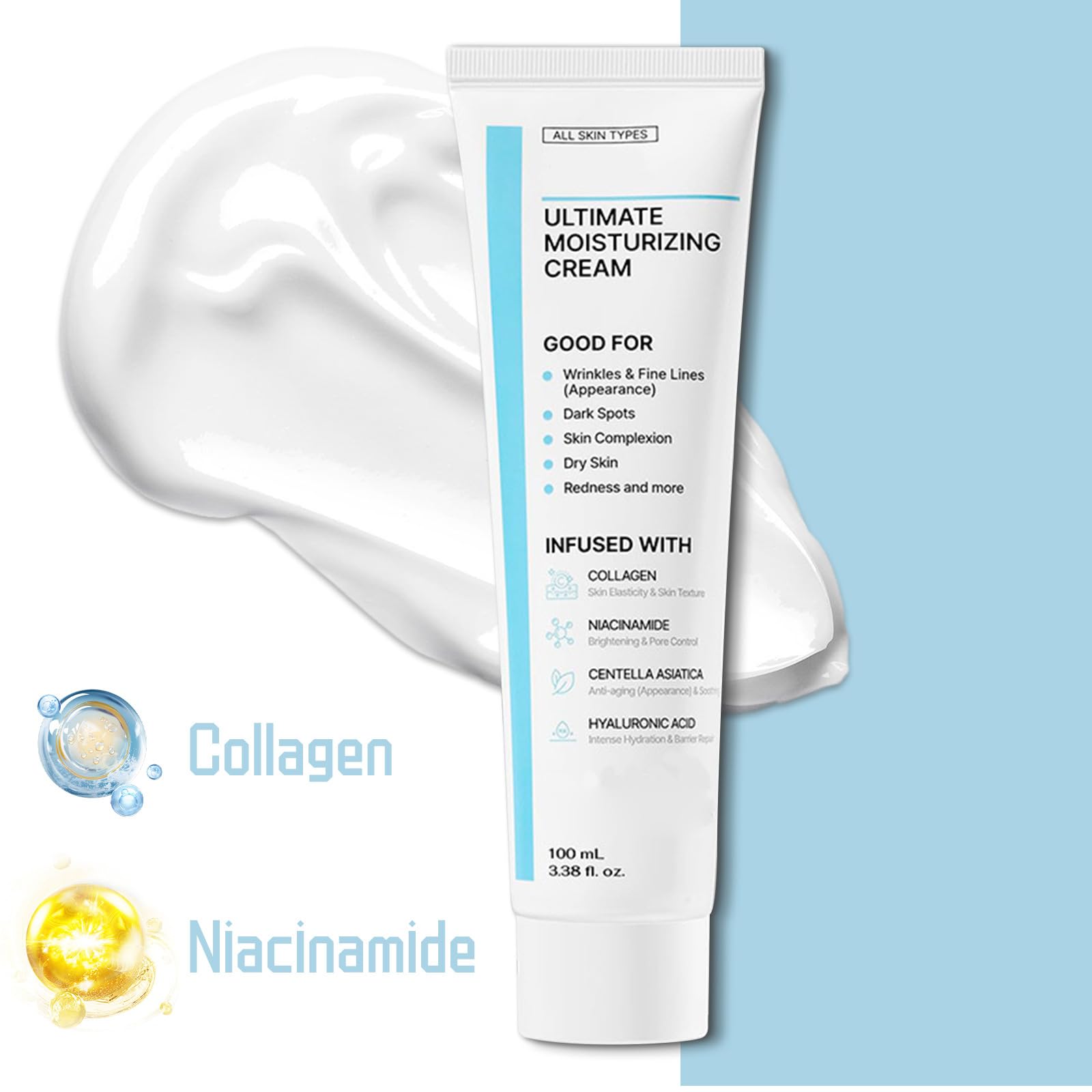 Crema Facial Coreana 100ml: Fórmula Juvenil, Cuidado de la Piel Vegano - Pack de 2