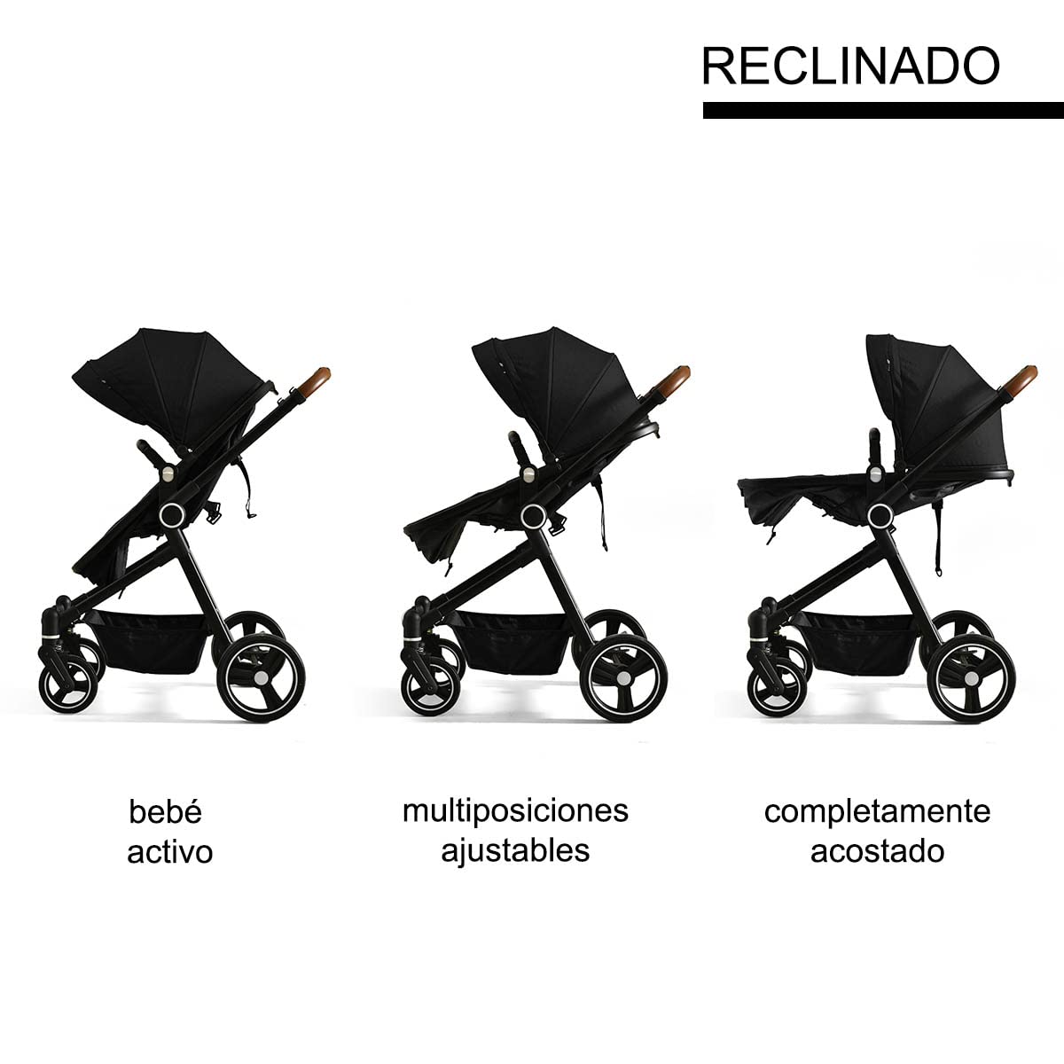 BAMBINETO Carriola de viaje para bebé 3 en 1 Reversible FLANEUR