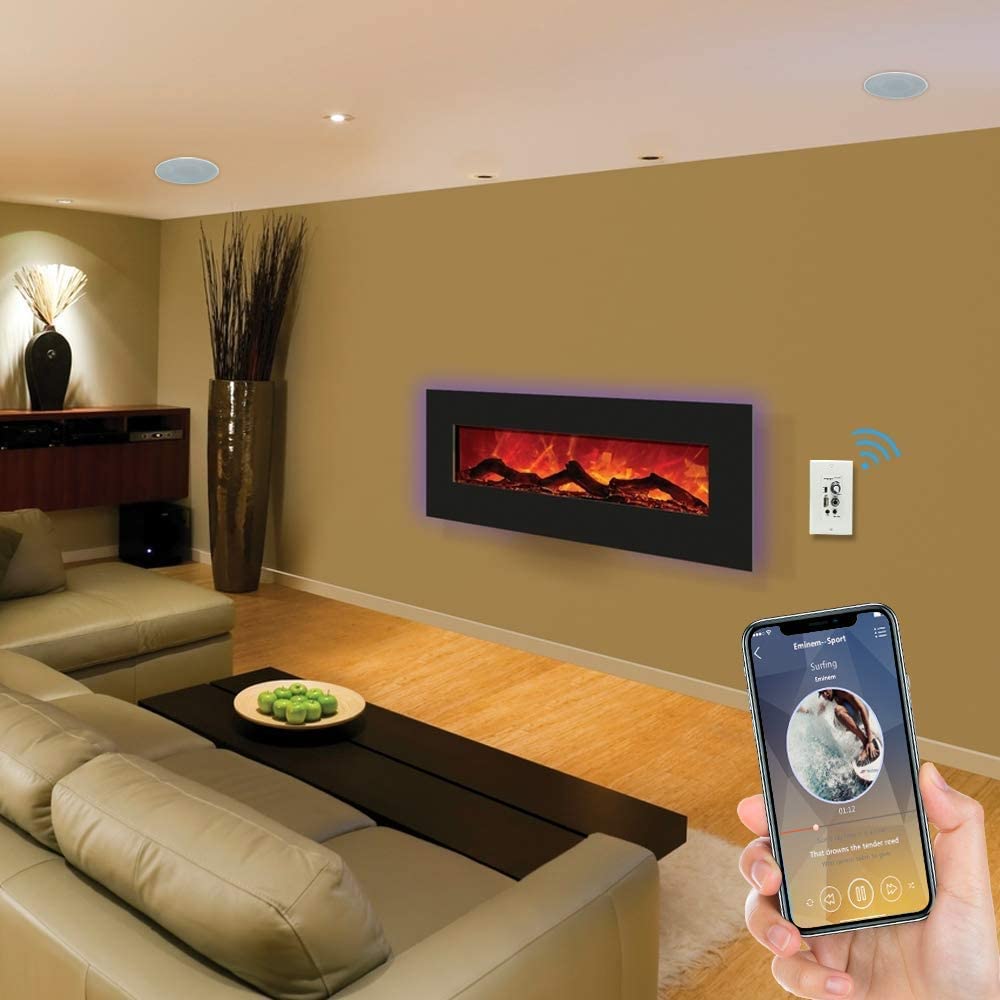 Herdio Altavoces de Techo y Pared Bluetooth HCS-418 de 4 Pulgadas de 160 W, Empotrable en Pared, Receptor Amplificador, Adecuado para Interior y Porche Cubierto, Blanco