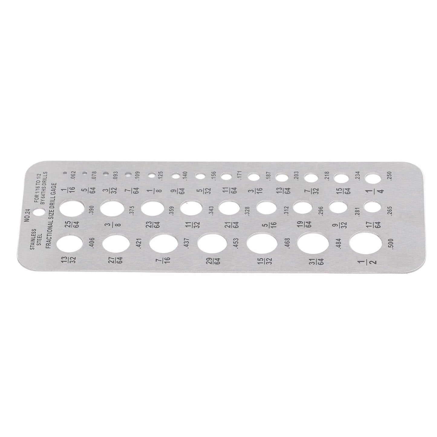 Calibre de Broca de Tamaño Fraccionario, Calibre de Broca de Tamaño Fraccionario Índice de Diámetro de Alambre de Acero Inoxidable para una Medición Precisa, Brocas de Longitud