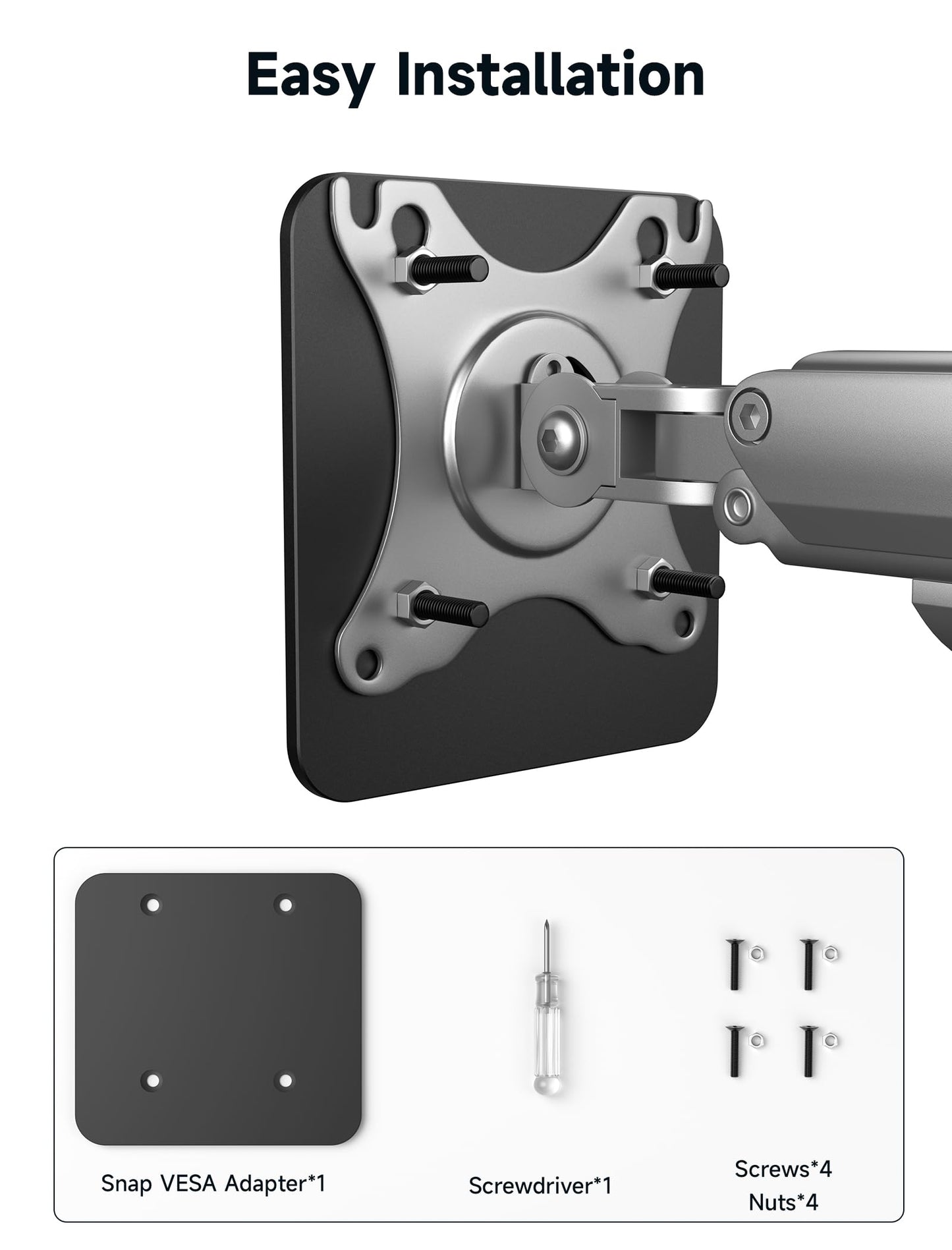 Adaptador VESA Magnético JSAUX para Monitor Portátil Dual Pantalla FlipGo 13.5", 15.6" y 16", Solo compatible con montajes VESA de 75 x 75 mm