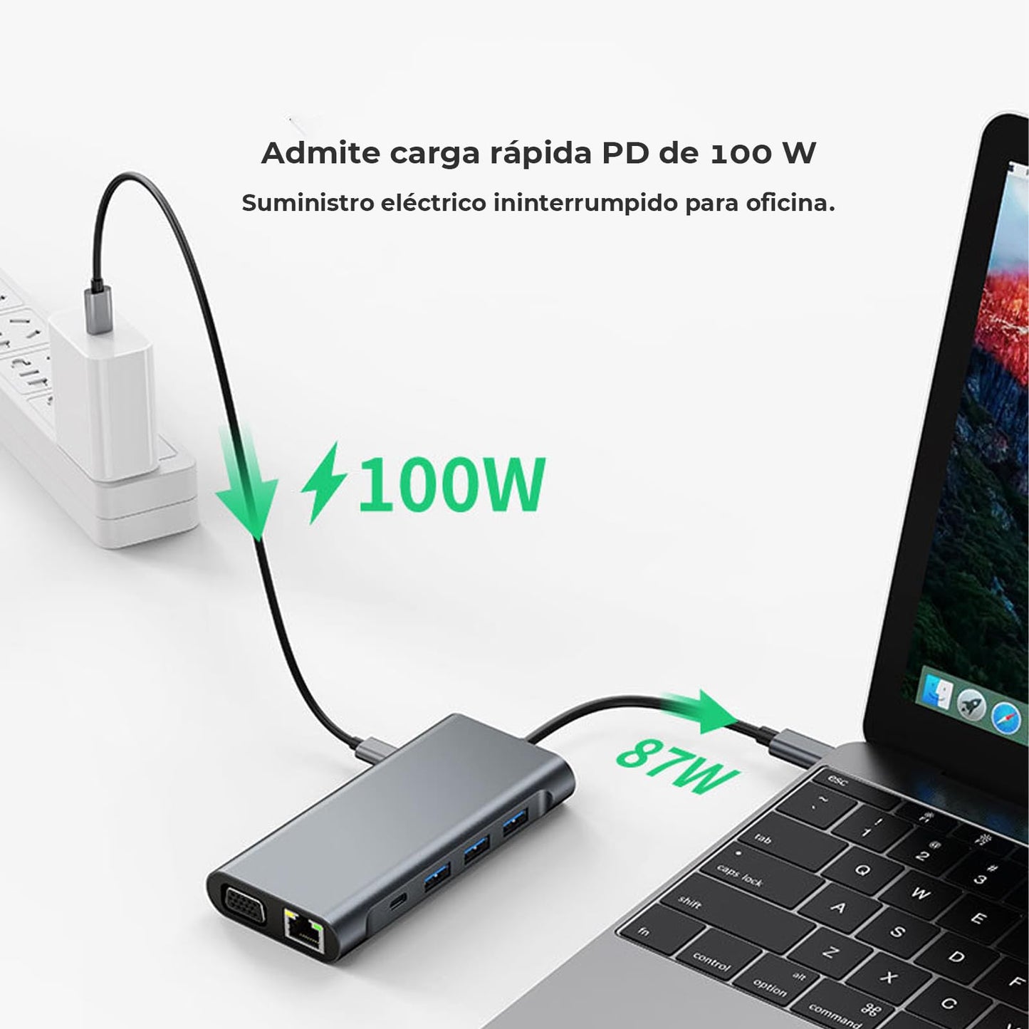 Adaptador USB C WULAR Plata 11 en 1 con HDMI 4K y Docking Station Compatible con MacBook Pro/Air