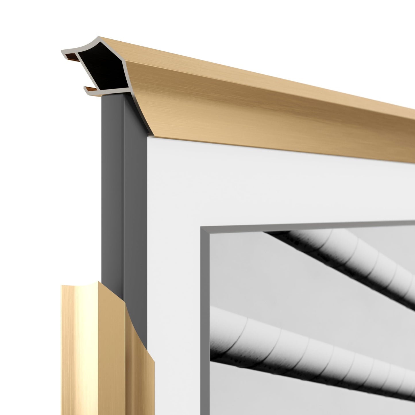Marco My TV Deco - Marco de TV de aleación prismático, bisel dorado pálido, compatible solo con Samsung The Frame TV (50 pulgadas, se adapta a Frame TV 2021-2025)