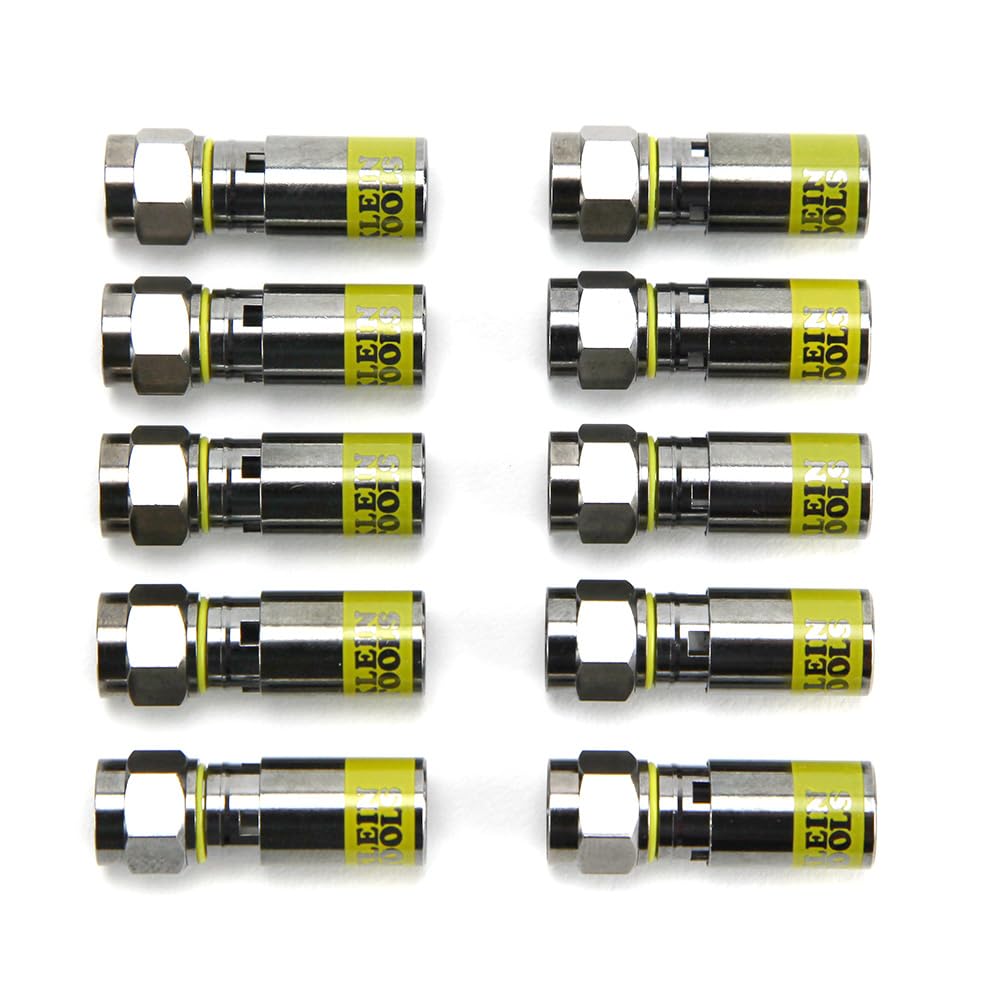 Klein Tools VDV812-606 Conector Compresión Universal F RG6-RG6Q Paquete con 10 pzas.