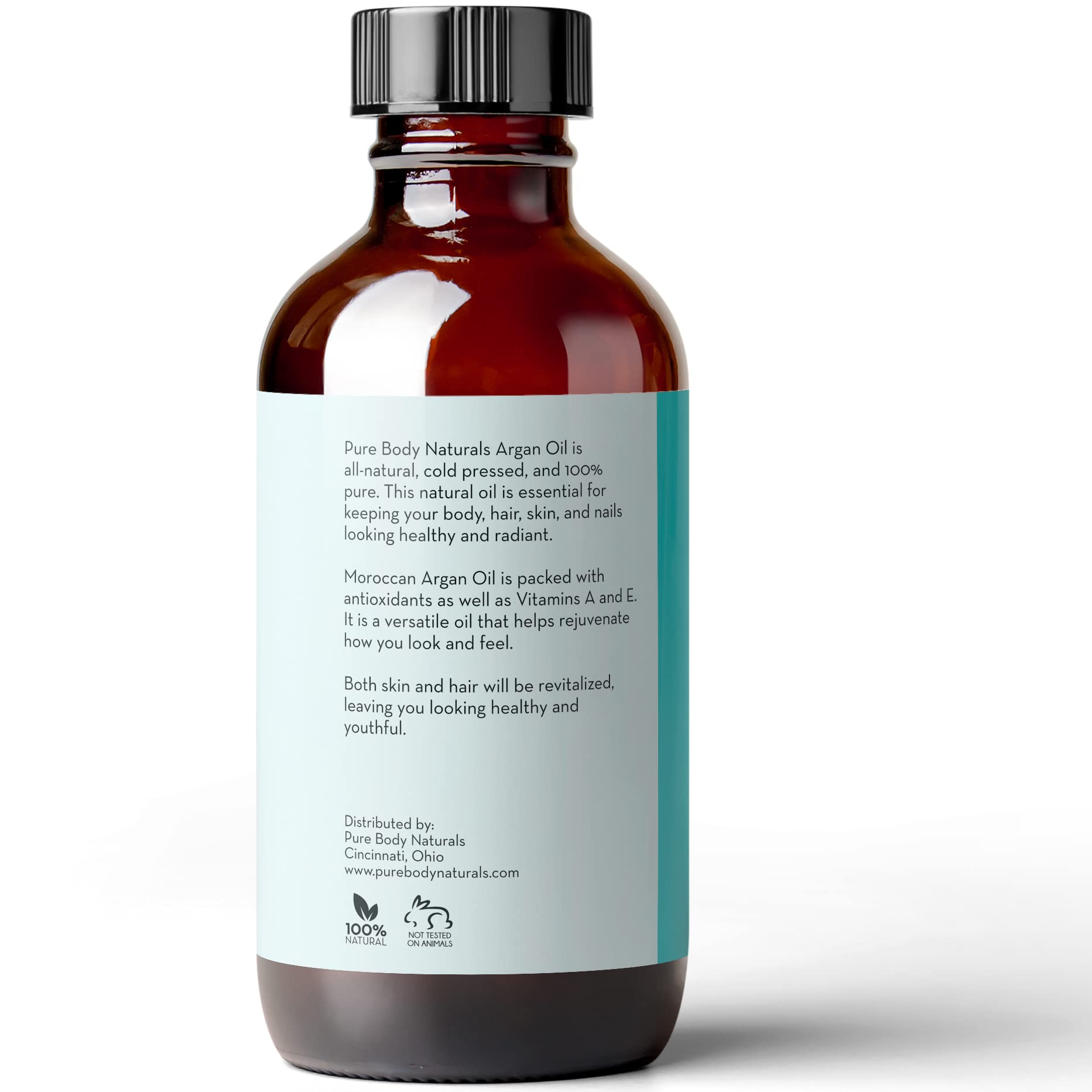 Pure Body Naturals Organic Argan Oil for Skin, Face, Hair & Nails, 4 fl. oz. by Pure Body Naturals