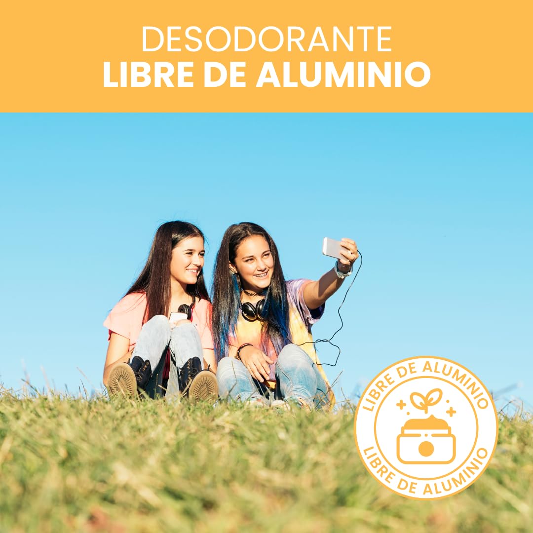 NaturalDry - Desodorante Corporal Teen Intense - Sin aluminio - Sin Parabenos - Elimina malos olores - Aroma a Geranio - en barra (4 Unidades)