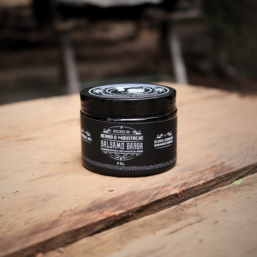 Tratamiento para Barba y Bigote – Bálsamo con 20% Bergamota - Estimula el crecimiento de Vello Facial, más densa saludable y atractiva - Cierra huecos - Es ideal para personas lampiñas o con barba - Tratamiento 1 Mes