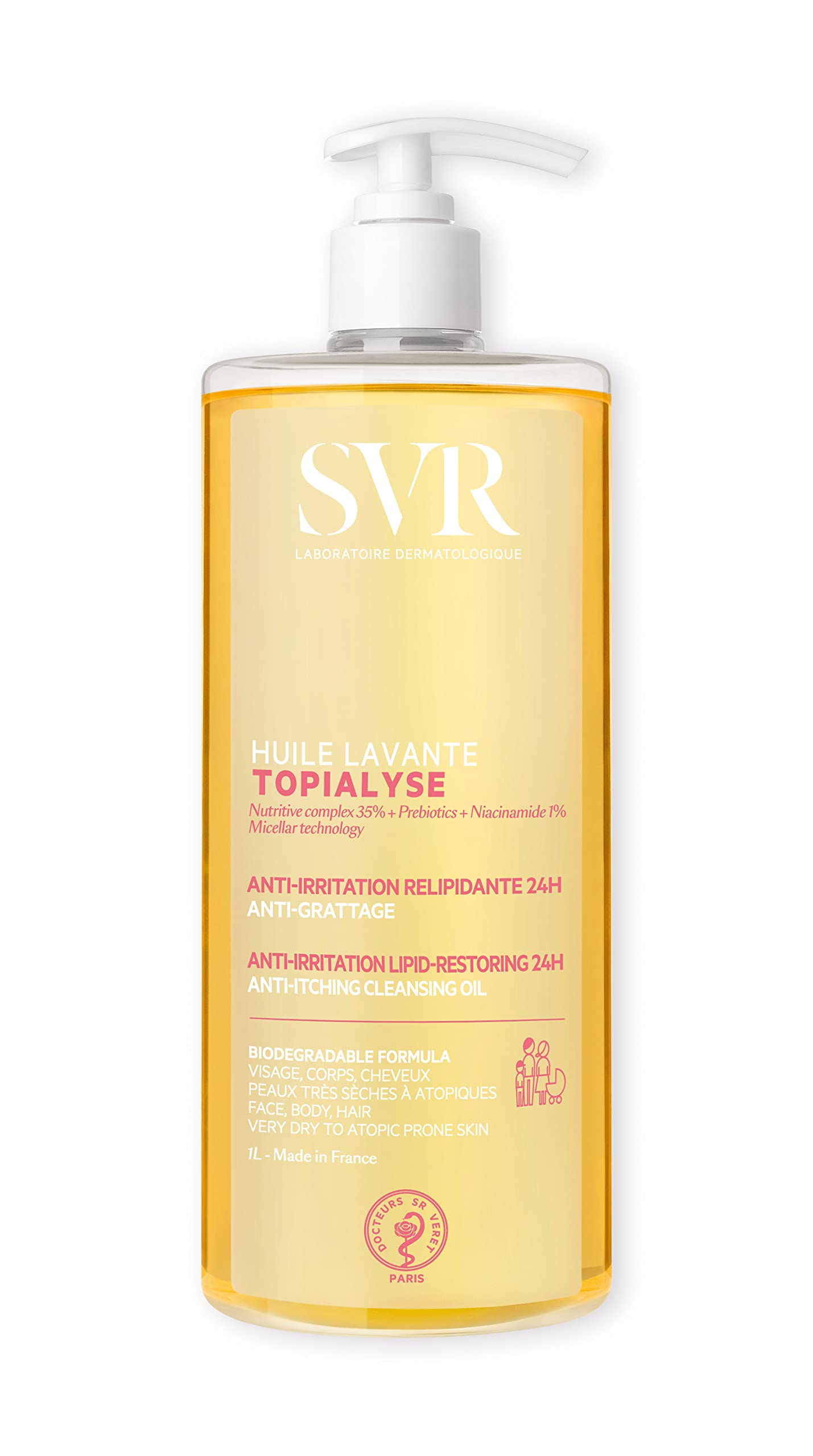 Aceite Limpiador SVR Topialyse para Cuerpo y Rostro 1 L