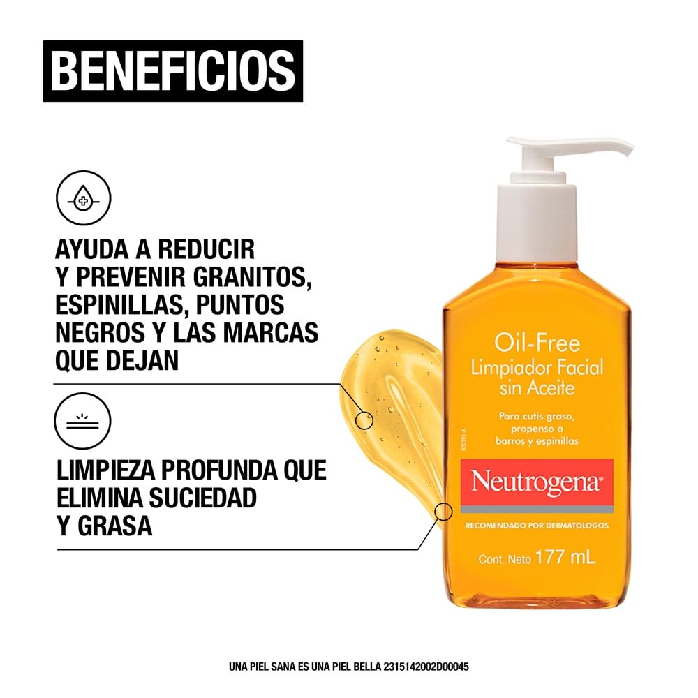 Limpiador Facial Neutrogena Oil Free Sin Aceite 177 ml