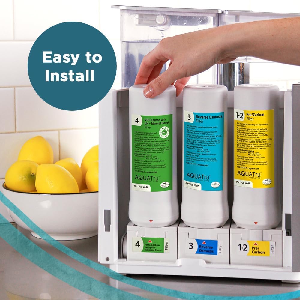 AQUA TRU - Filtro de repuesto de COV con potenciador mineral ph+ (etapa 4) para AquaTru Classic, Connect & Under Sink AquaTru Purificador de agua