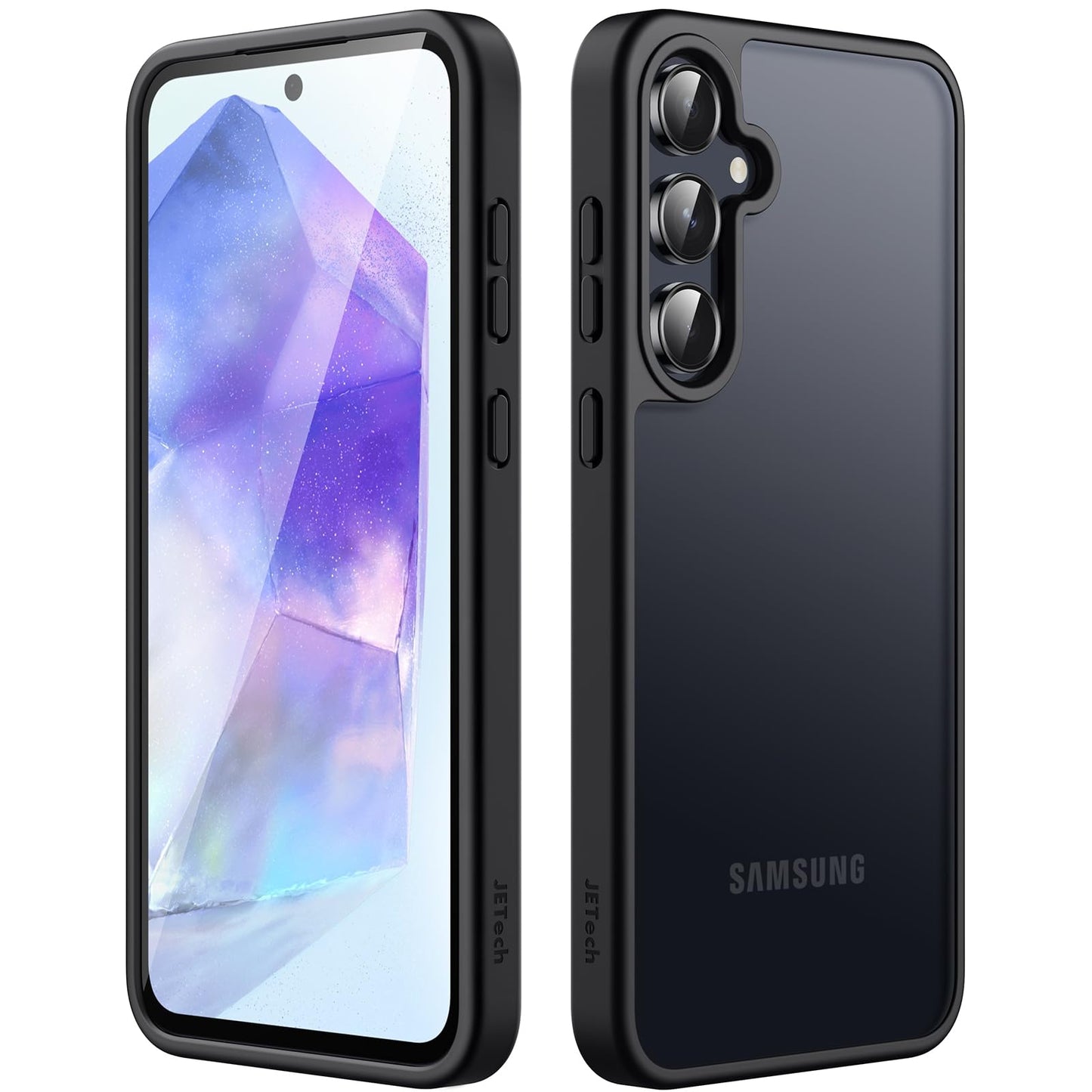 JETech Funda Mate para Samsung Galaxy A55 5G, Protectora Carcasa Fina Trasera Translúcida Esmerilada, Antihuellas (Negro)