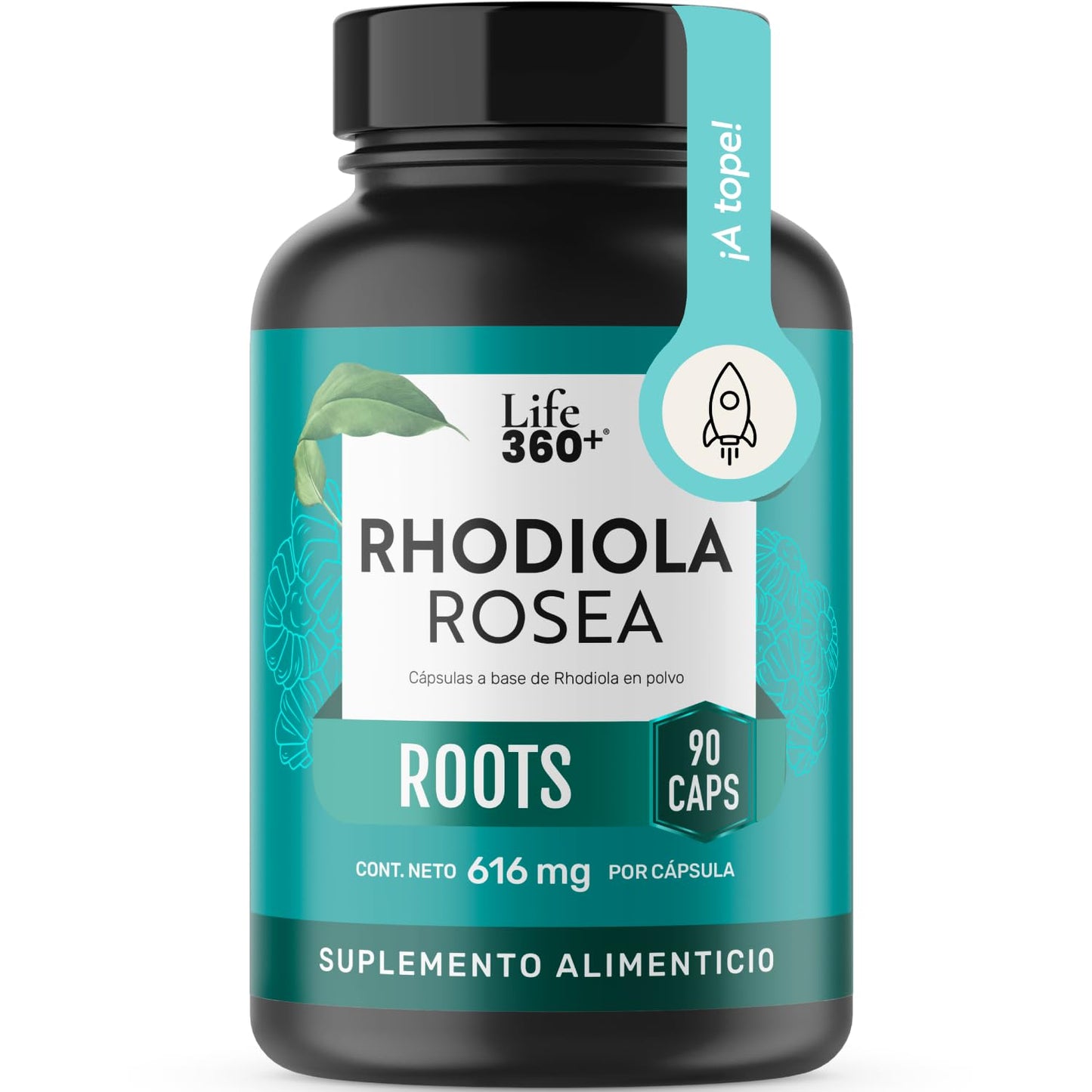 LIFE 360+ Rhodiola Rosea | 90 Cápsulas | 616 mg c/u | 45 Porciones | Suplemento Alimenticio a Base de Raíz Rhodiola Rosea en polvo | Tomar 2 cápsulas al día