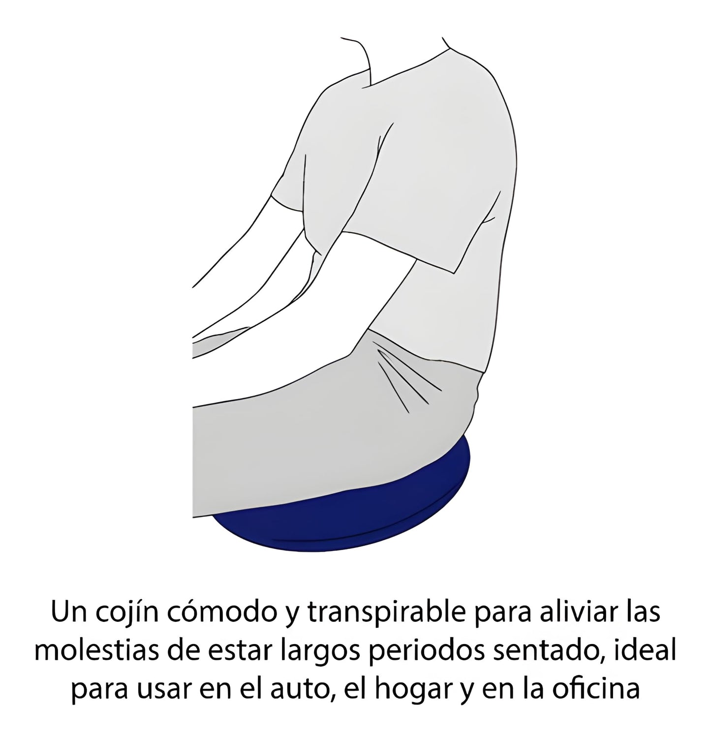 Almohada Ortodóntica Pelo de Angel Negra Dona Grande para Silla de Ruedas o Asiento de Oficina