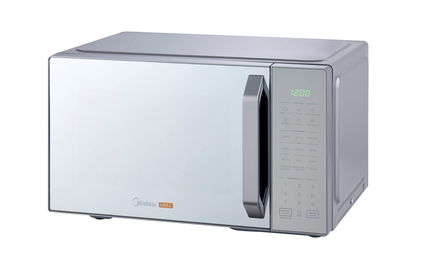 Horno de Microondas Talent Grill Midea Silver Mirror 1.1 Pies Cúbicos