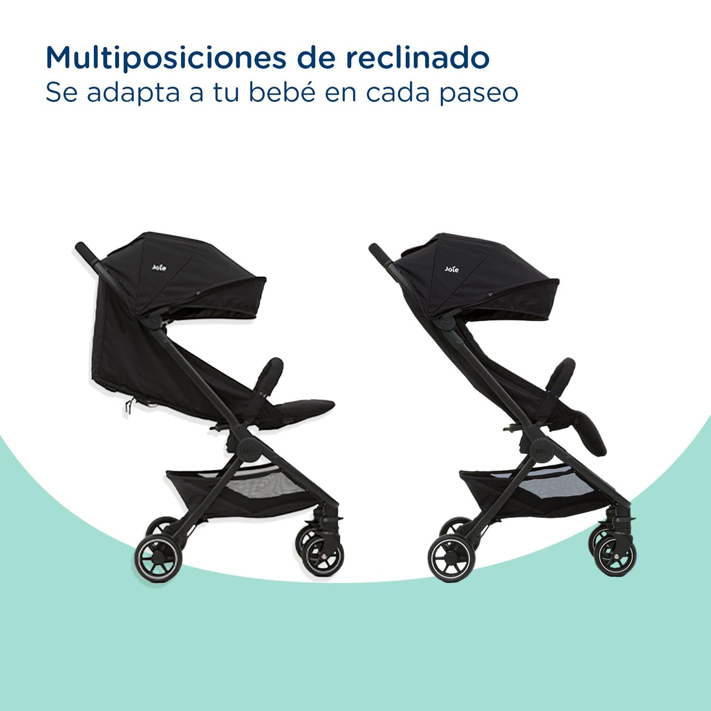 Joie Carriola para Bebe Pact con Silla Portabebés | Carriola de Baston Ligera con Cinturón de Seguridad de 5 Puntos | Carriola de Viaje con Toldo Repelente al Agua FPS 50+ | Carriola Ultra Ligera