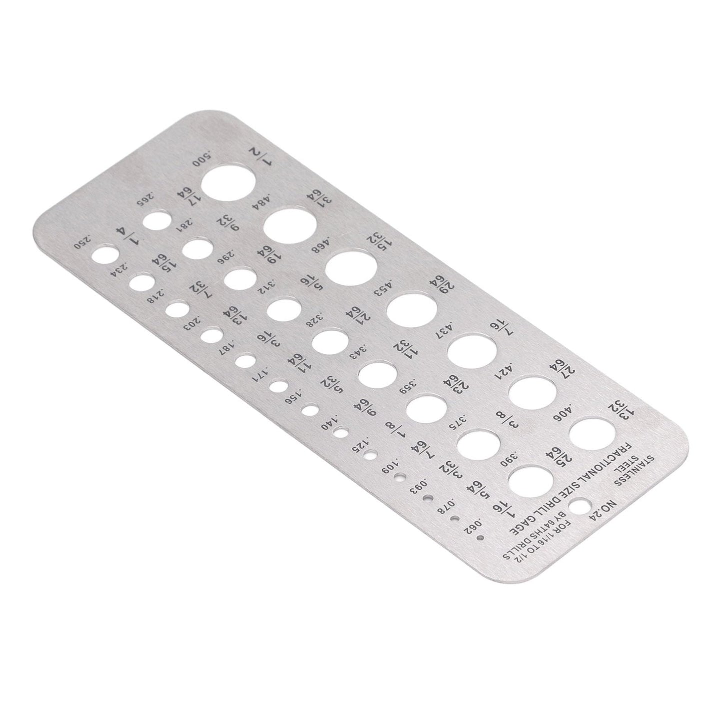 Calibre de Broca de Tamaño Fraccionario, Calibre de Broca de Tamaño Fraccionario Índice de Diámetro de Alambre de Acero Inoxidable para una Medición Precisa, Brocas de Longitud