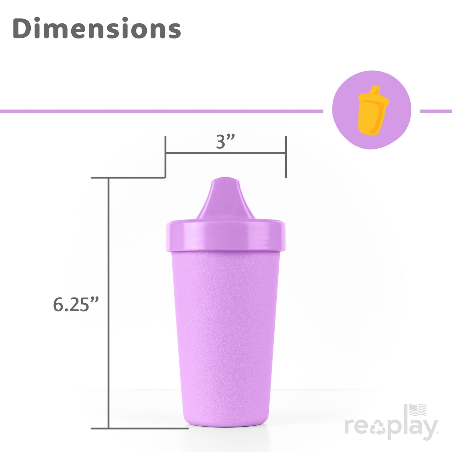 Re-Play - Juego de 4 tazas para bebé, bebés y niños sin derrames, color rosa brillante, morado, amatista (Princes+)
