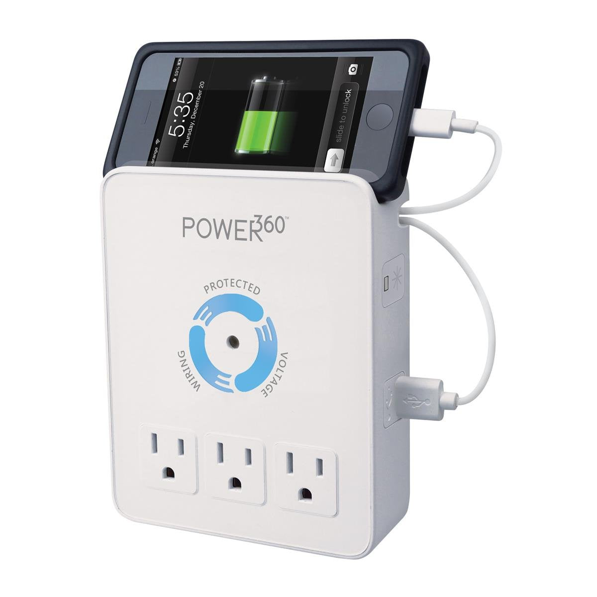 Acondicionador de Energía Panamax P360-DOCK Negro con 6 Tomas y 2 Puertos USB para Dispositivo Móvil