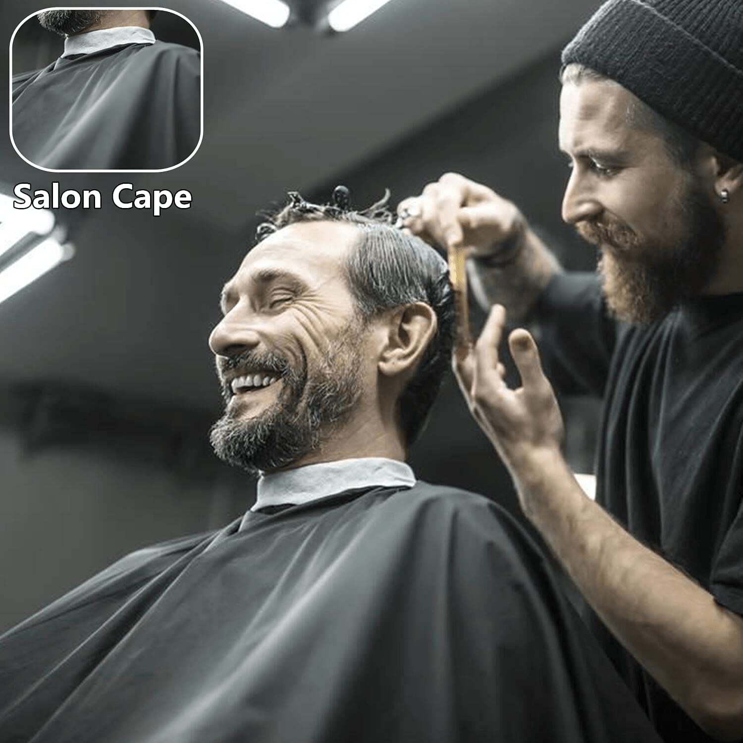 Tijeras de Peluquería Profesional,Juego de Tijeras de Pelo de Acero Inoxidable con Capa de Barbero y Peine, Tijeras para Cabello con Clip y Bolsa de Almacenamiento para Hogar, Eluquería, Set de Tijeras Cortar Pelo para Hombres y Mujeres