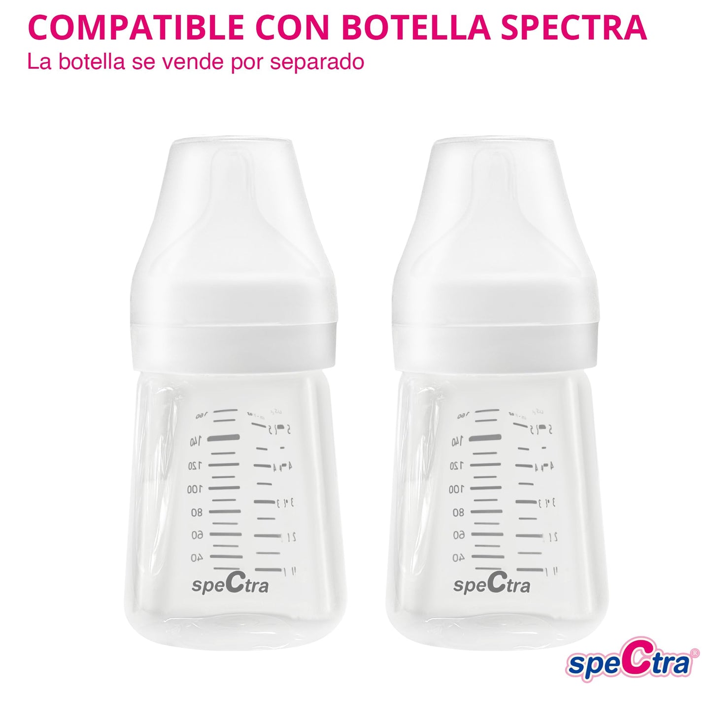 Tetina de Flujo Lento Spectra Transparente para Biberón de Cuello Ancho 0 a 3 Meses (2 Piezas)