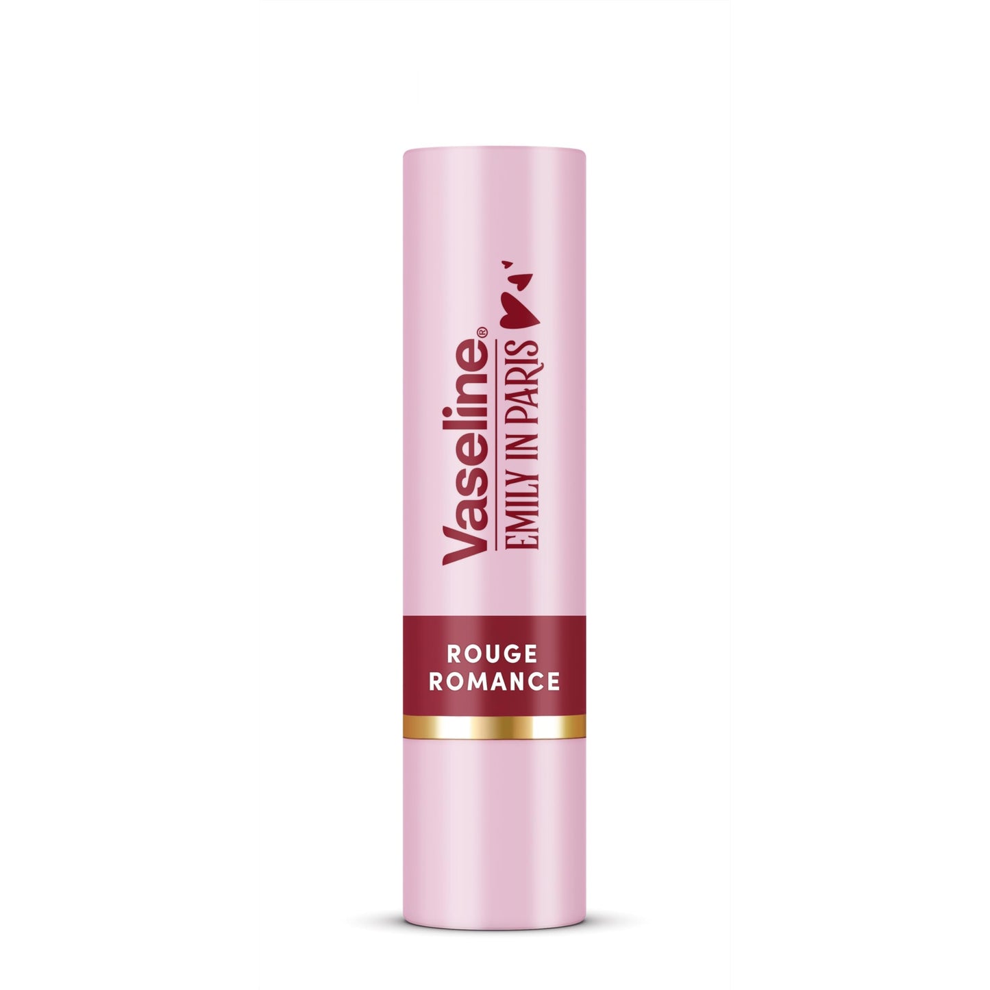 Bálsamo Labial Vaseline Rojo Rouge Romance, Rosa Parisian Pink y Nude Nouveau Hidratante