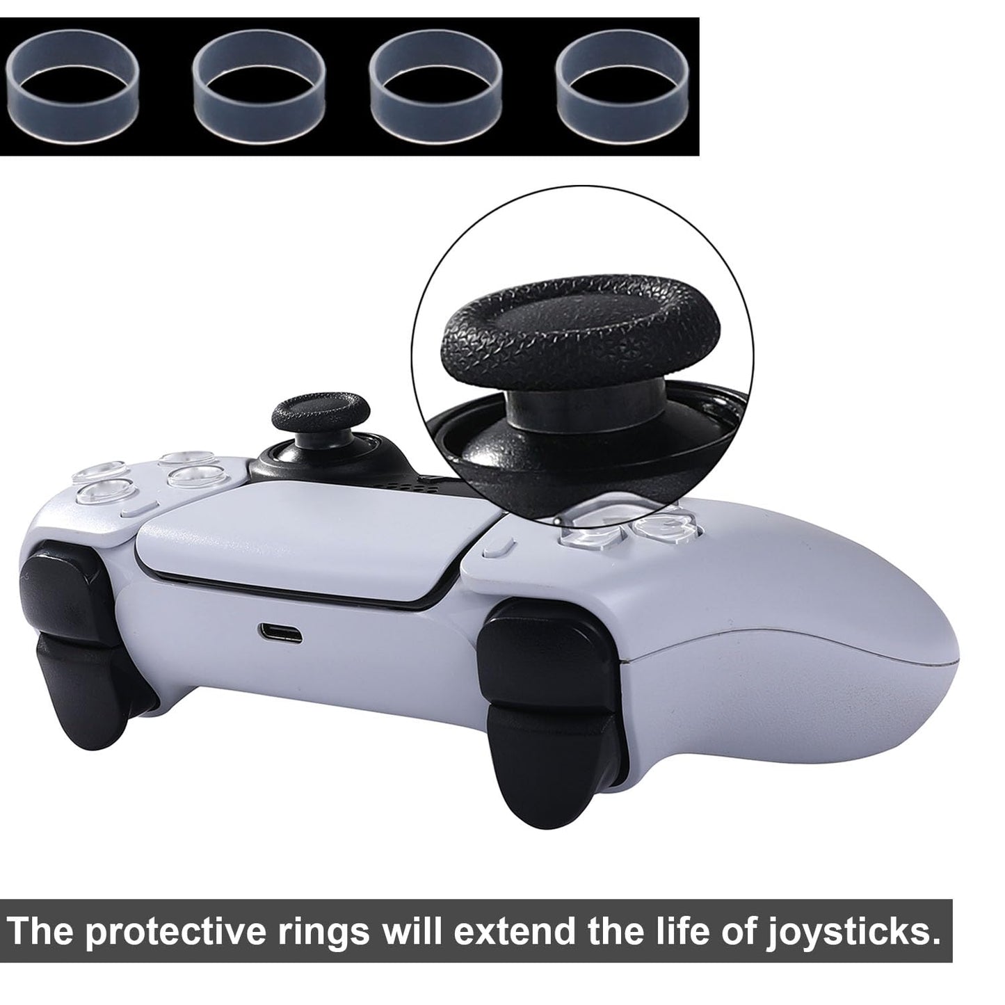 Ikpek - Juego de 4 joysticks de efecto salón de repuesto para driver DualSense PS5, sensor analógico 3D para rueda de pulgar de palanca de mando de mando de mando de mando de PlayStation 5